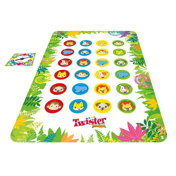 Twister Junior Game, Animal Adventure 2-Sided Mat, Game for 2-4 Players, Ages 3 and Up