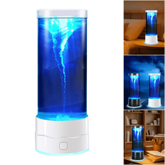 Twister Light - Dynamic Table Tornado Lamp, Novelty Decoration Ambient Mood Light, Home Dorm Office Apartment, Study Bedroom Relaxation, Water Dance Display, Graduation Gift
