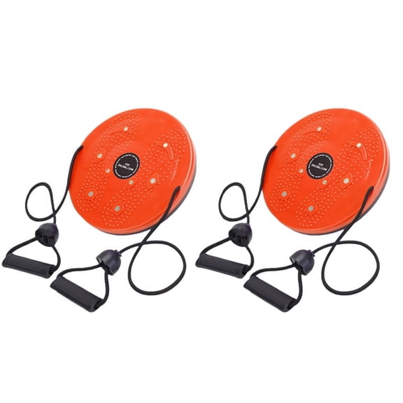 Twister Magnet Waist Twisting Disc Fitness Balance Board Weight Lose Trainer Magnetic Massage Wriggling Plate Gym Orange,2 * Twist Waist Disc (with Pull Rope),Orange