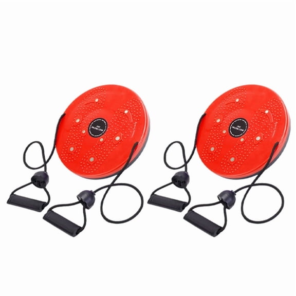 Twister Magnet Waist Twisting Disc Fitness Balance Board Weight Lose Trainer Magnetic Massage Wriggling Plate Gym Red,2 * Twist Waist Disc (with Pull Rope),Red