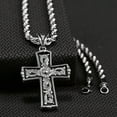 thumbnail image 1 of Twister Men's Floral Scroll Cross Necklace - 32110 One Size, 1 of 3