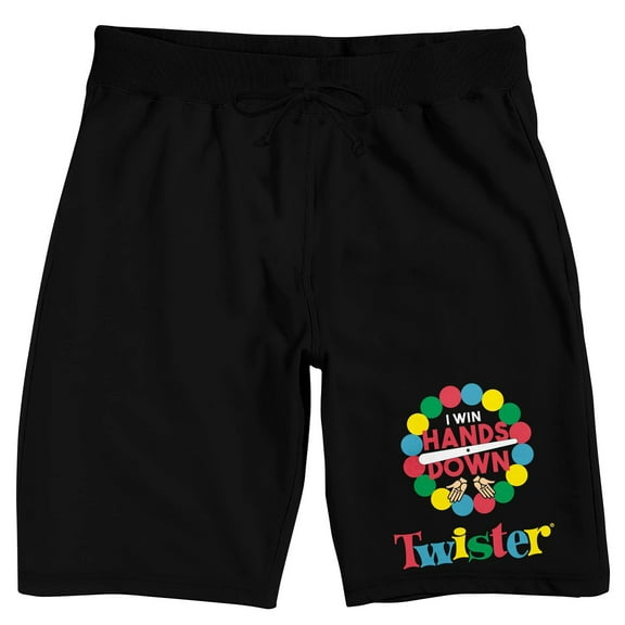 Twister Spinner Hands Down Men's Black Sleep Pajama Shorts-Small