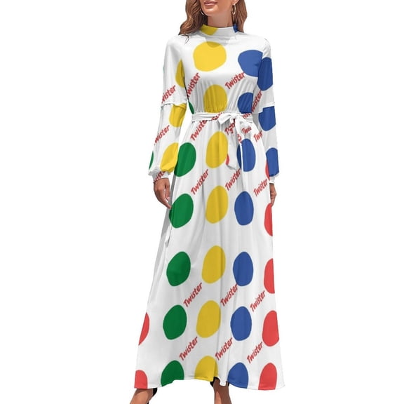 Twister pattern Long Dress women's evening dresses woman dress
