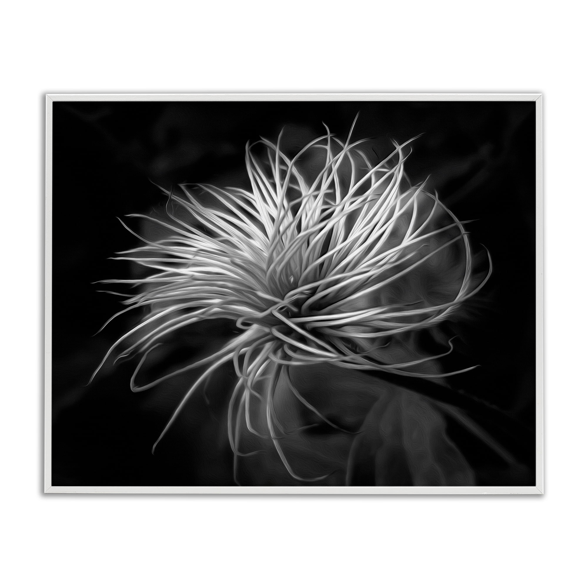 Twisting Botanical Leaves Contrast White Framed Giclee Art, design by Phillip Flowers
