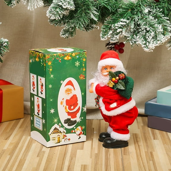 Twisting Dancing Santa Claus Toy with Music & Gift Bag, Festive Motion Activated Dancing Figure for Klds Christmas Party Decorations, Fun Interactive Holiday Plush Doll for Toddlers Ages 3+
