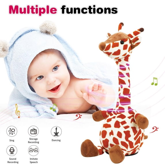 Twisting Giraffe Electric Doll Learn To Speak Giraffe Twisting Giraffe Electric Doll Soft Plush Toy Learn To Speak Sing Dance Voice Repeat Animal Novelty Toy Children Gifts