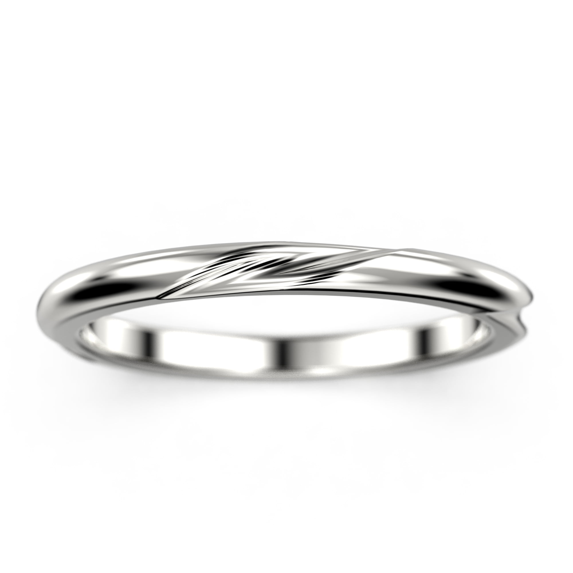 Twisting Wedding Ring 18K White Gold Over Silver Wedding Band