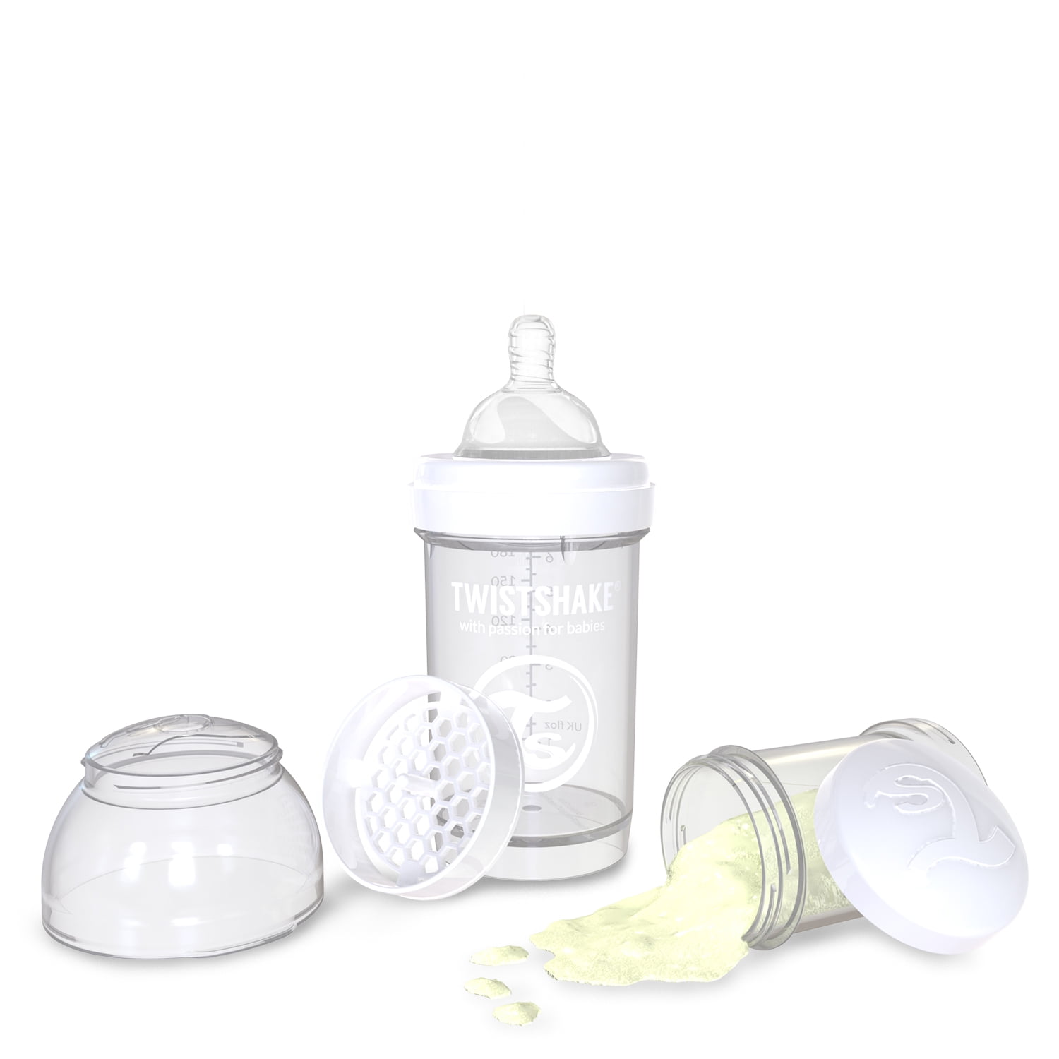Twistshake Baby Bowl For 6+ Months - White, BPA-Free Plastic For Self-Feeding