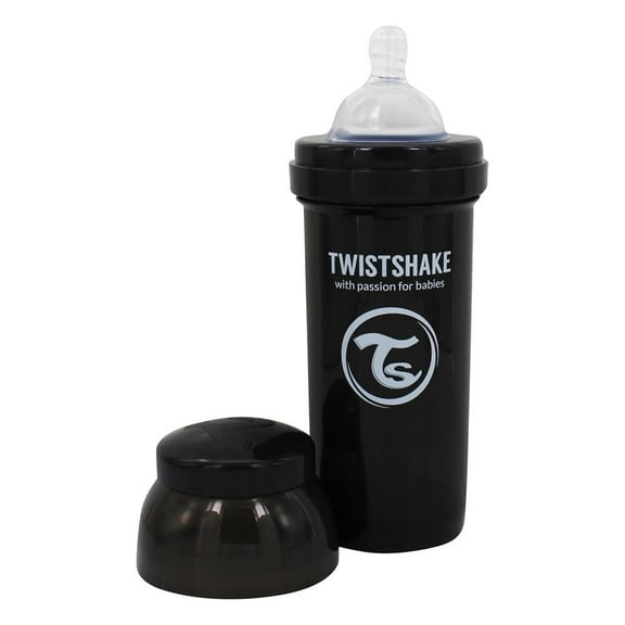 Twistshake Anti-Colic Baby Bottle & Accessories - 260ml/8oz - Black - Superhero