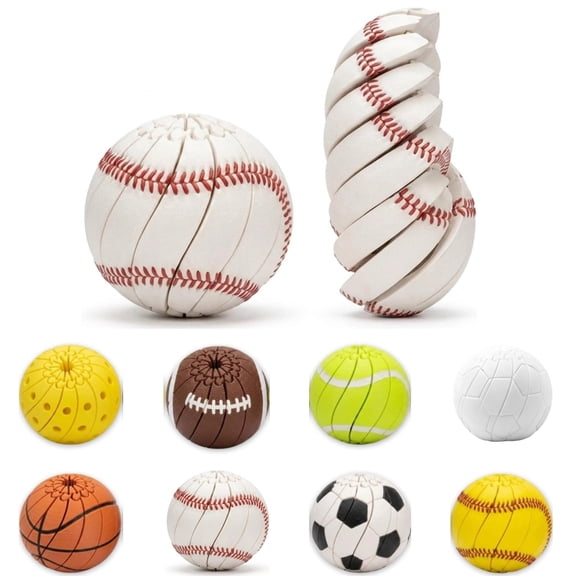 Twisty Baseball Fidget Ball, 3D Printed Decompression Toy, ADHD Focus Fidget, Pocket-Sized Stress Relief for Daily Use(Baseball)