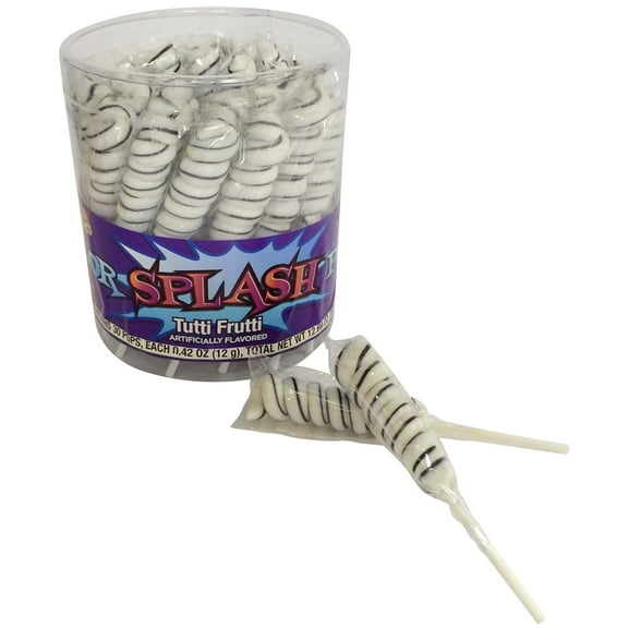 Twisty Lollipops Tub, White Tutti Frutti Colorsplash Lollipops, 12.69 oz, 30 Piece