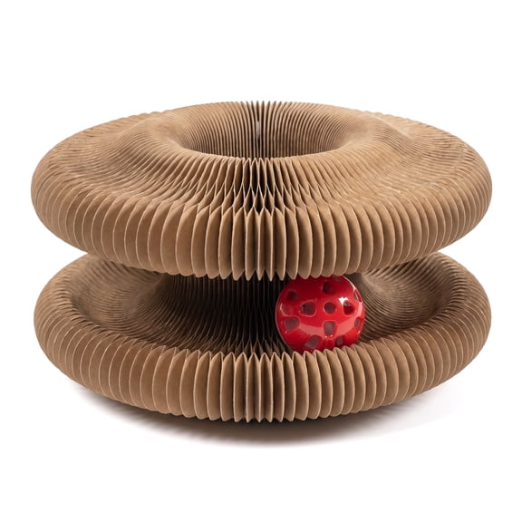 Twisty Paws Cat , 2026 New Extra-Thick & Large Cat Scratching Board with Bell Ball, Twisty Paws Cardboard cat , Interactive Enrichment for Indoor Cats & Kittens (1 Pack)