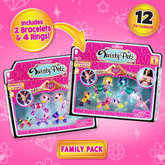 Twisty Petz Kitty Family Pack | 2 Bracelets & 4 Rings