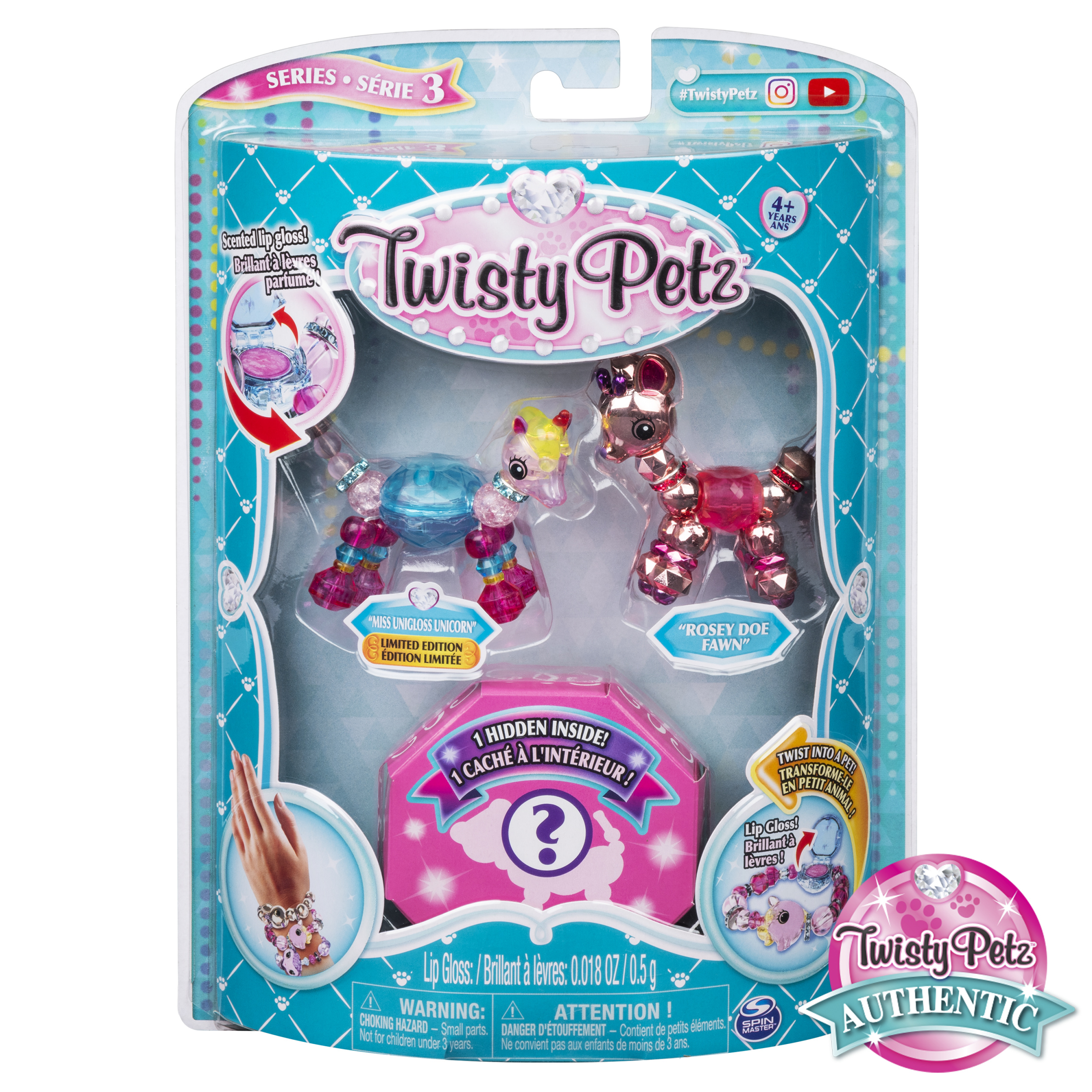Twisty Petz, Series 3 3-Pack, Miss Unigloss Unicorn, Rosey Doe Fawn and ...
