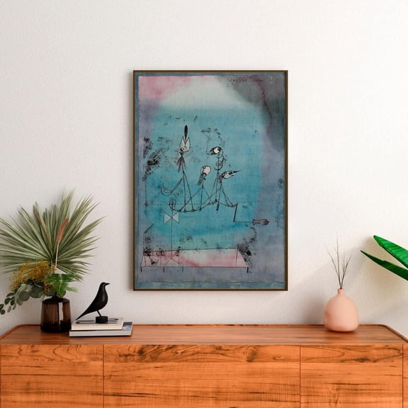 Twittering Machine By Paul Klee – Surreal Abstract Bird Art, Expressionist Drawing Poster, Giclee, Gallery Wrapped Modern Wall Decor, Unframed Poster Size 16x24