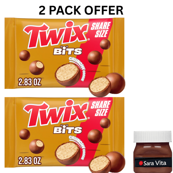 Twix Bits Crunchy Cookie Chocolate Candy, Share Size - 2.83 oz Bag