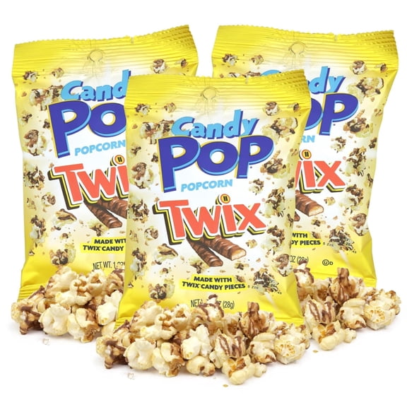 Twix Candy Popcorn, Sweet and Savory Movie Night Snack, 1 Ounces (Pack of 3)