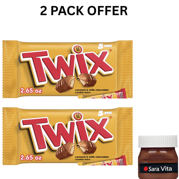 Twix Caramel Chocolate Candy Bar Bulk Pack - 2.65 oz (Pack of 5)
