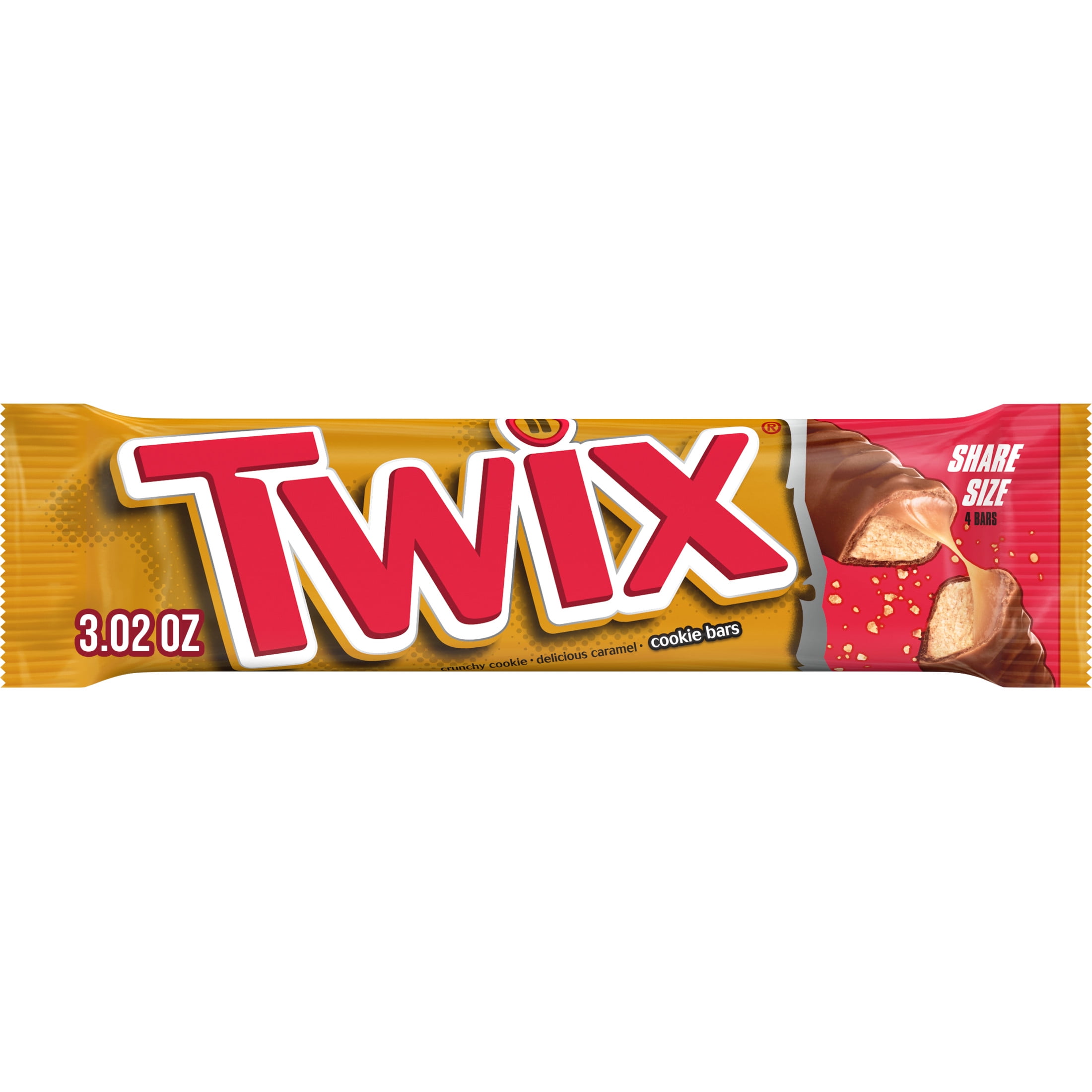 Twix Caramel Chocolate Cookie Bars Summer Candy Share Size - 3.02