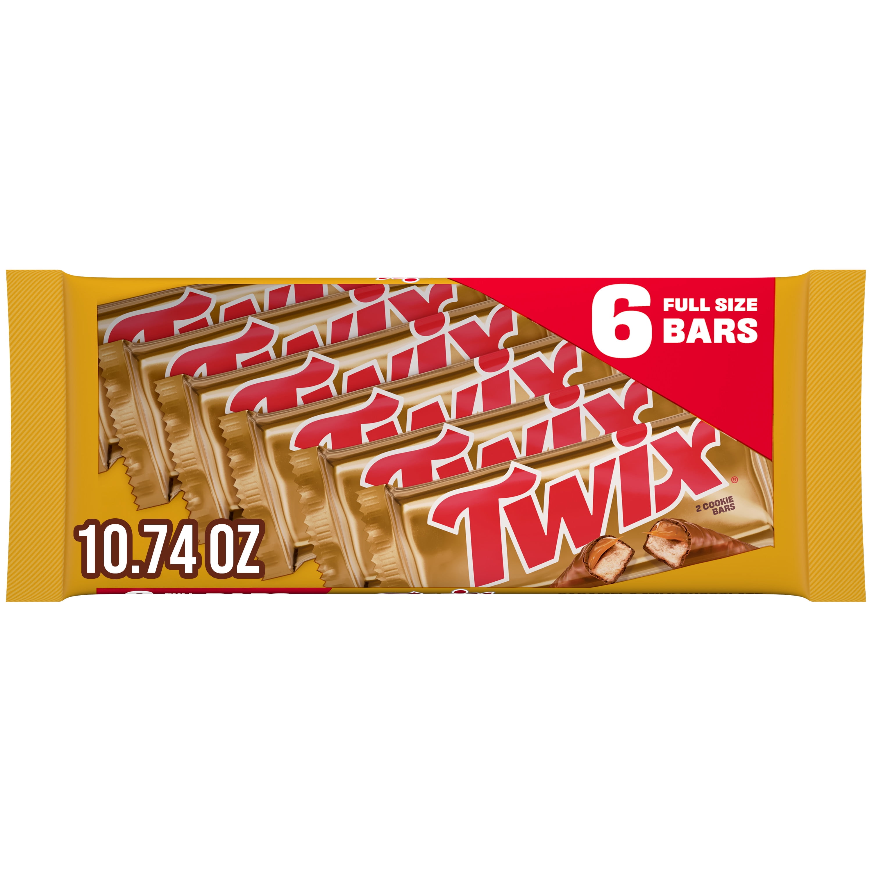 Twix Caramel Chocolate Cookie Candy Bar Bulk Pack-10.74 oz (Pack of 6)
