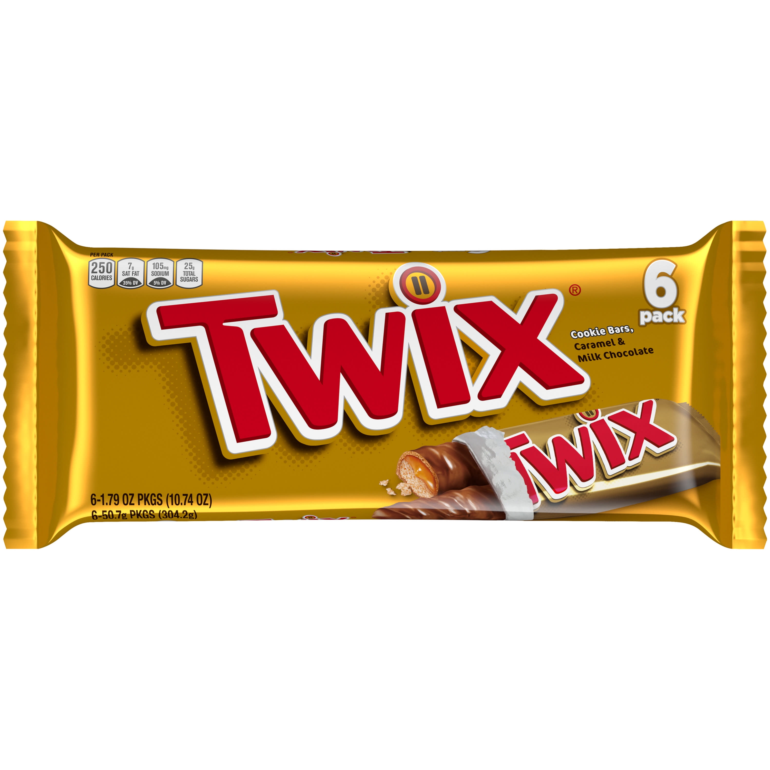 Twix Caramel Chocolate Cookie Candy Bar Bulk Pack-10.74 oz (Pack of 6)