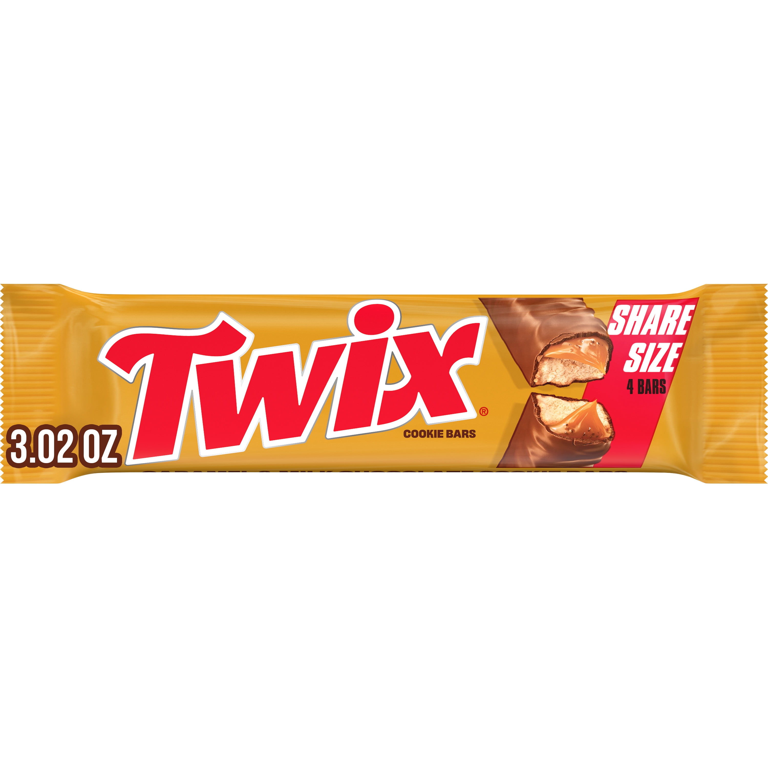 Twix Milk Chocolate Caramel Cookie Candy Bars, Share Size - 3.02