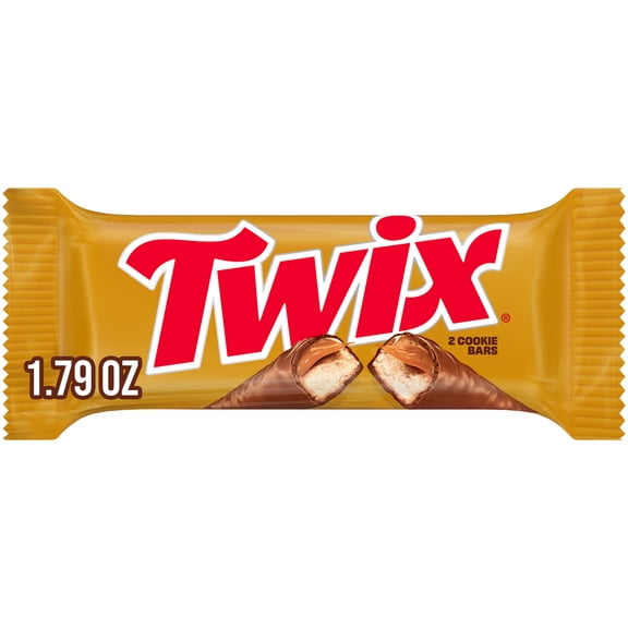 Twix Caramel Cookie Milk Chocolate Candy Bars, Full Size - 1.79 oz Pack