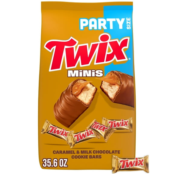 Twix Caramel Minis Size Chocolate Cookie Bar Candy Bag, 35.6 oz/95ct