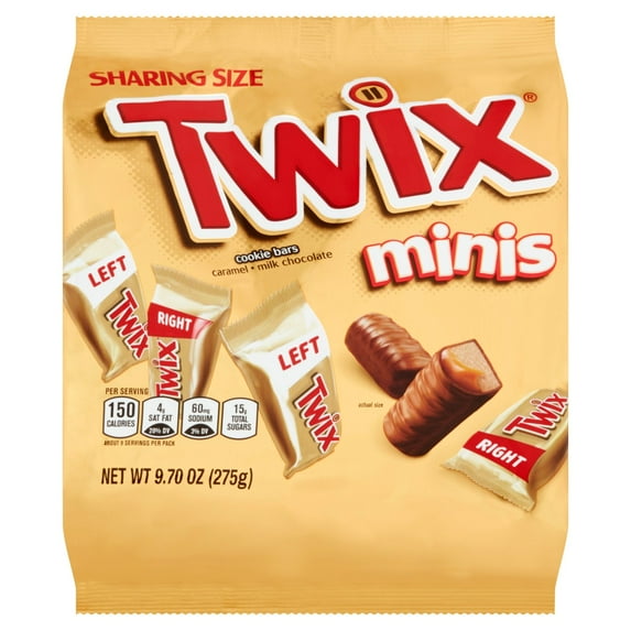 Twix Cookie Bars Caramel Milk Chocolate Minis Bag - 9.7 Oz