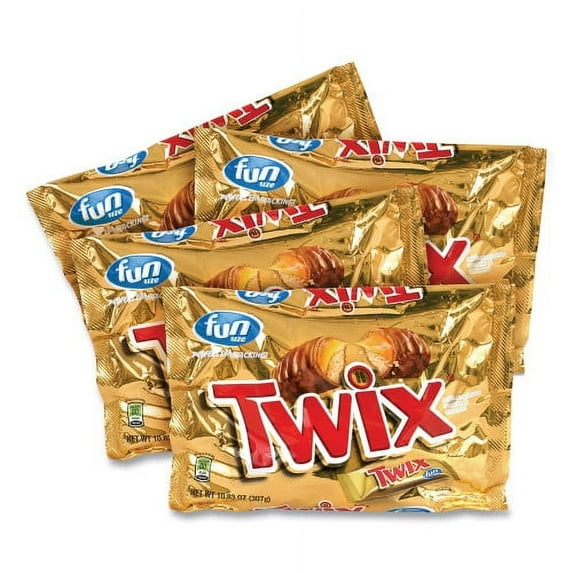 Twix Cookie Bars, Fun Size, 10.83 oz Bag, 4 Bags/Box, (20900467)