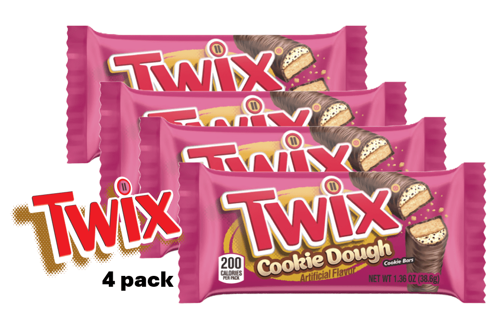 Twix Cookie Dough Milk Chocolate Bars, 1.36 oz Pack of 4