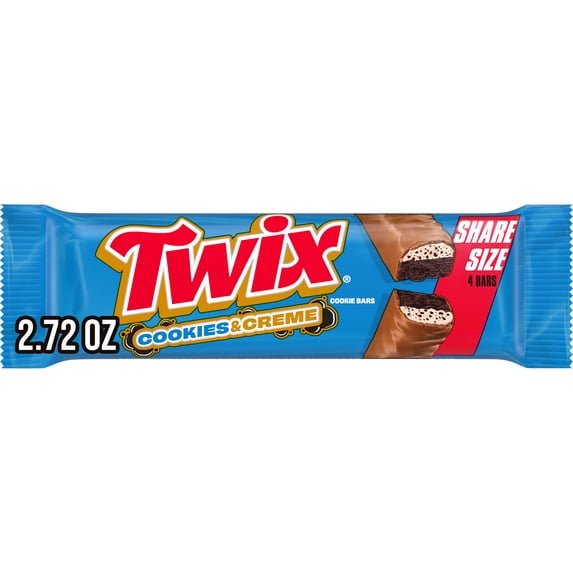 Twix Cookies & Creme Chocolate Candy Bar, Share Size - 2.87 oz