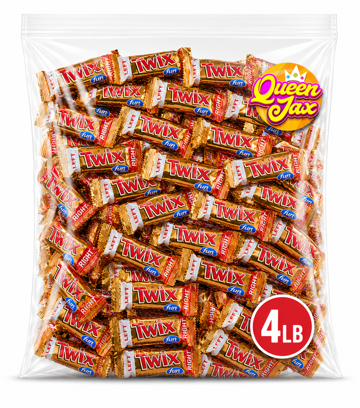Twix Fun Size Caramel & Milk Chocolate Cookie Bars - 4LB Bulk Bag ...