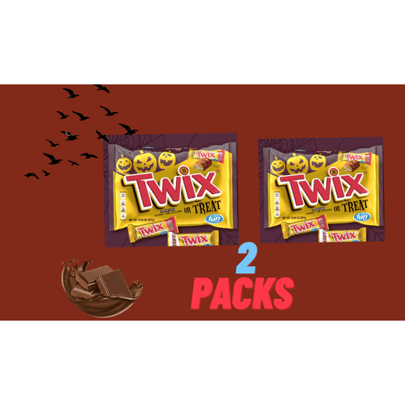 Twix Fun Size Halloween Chocolate Candy Bars, 10.83 oz, 2 Bag Pack