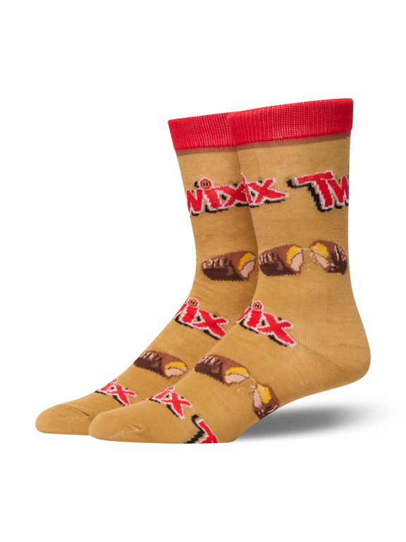 – Twix Logos Unisex Crew Socks Large – Fun Candy Graphic, Comfortable All-Day Wear,