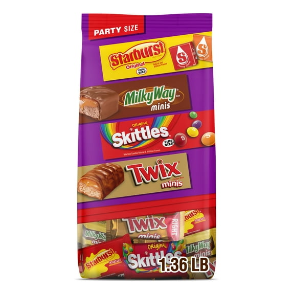 Twix, Milky Way, Skittles & Starburst Variety Assortment, Party Size - 21.82 oz Bulk Bag
