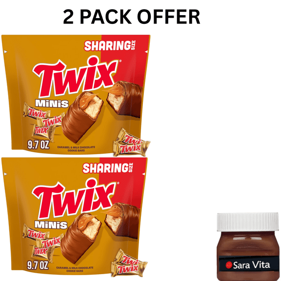 Twix Minis Caramel and Milk Chocolate Candy Bars, Sharing Size - 9.7 oz Resealable Bag