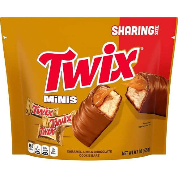 Twix Minis Chocolate Bars - Sharing Size - 9.7 oz Packaging May Vary (Pack of 2)