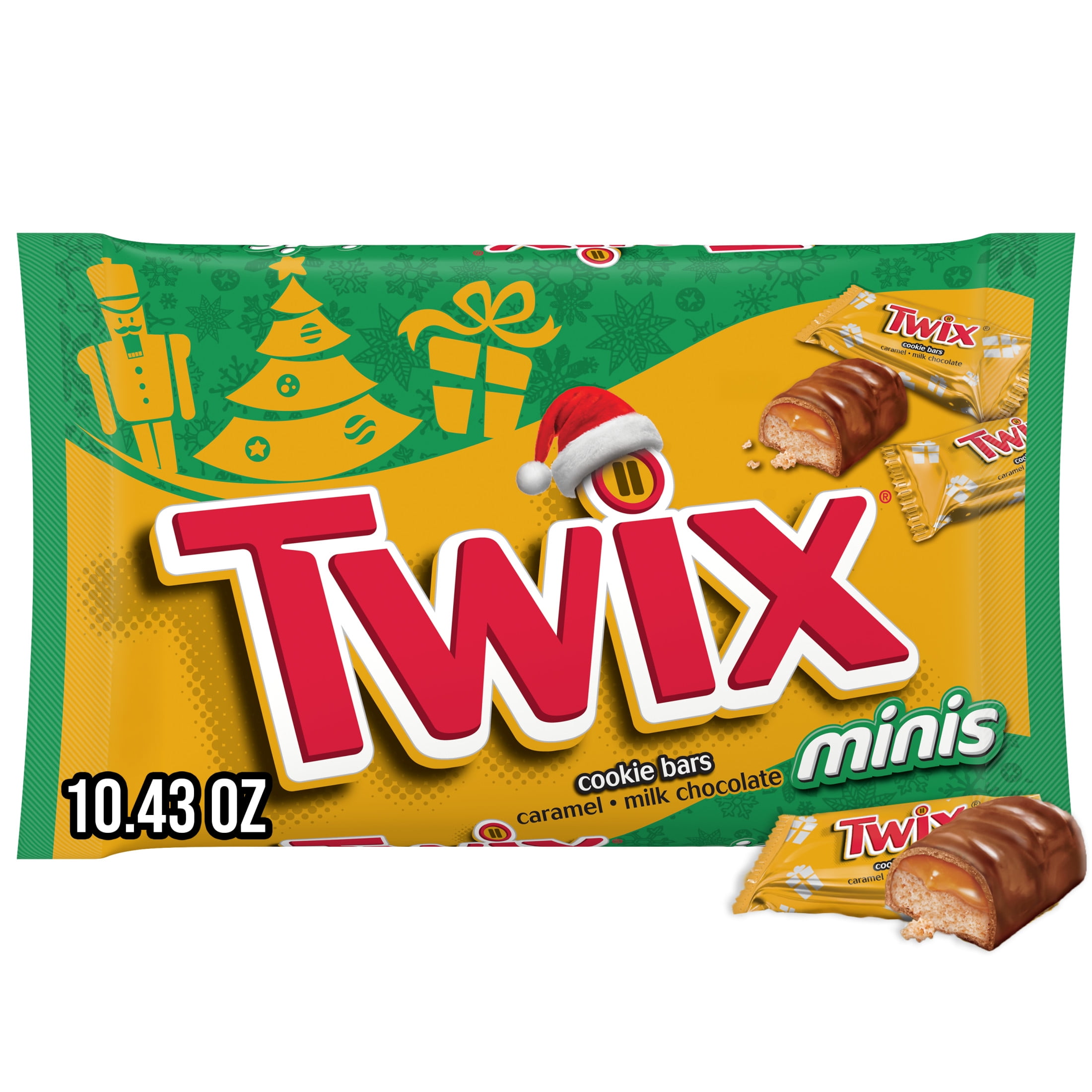 Twix Minis Caramel Cookie Bar Christmas Candy, 10.43 oz Bag
