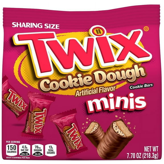 Twix Minis Milk Chocolate Bars Sharing Size Cookie Dough 7.7oz (2 pack)