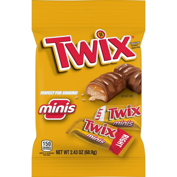 Twix Minis Size Caramel Chocolate Cookie Candy Bar - 2.43 oz