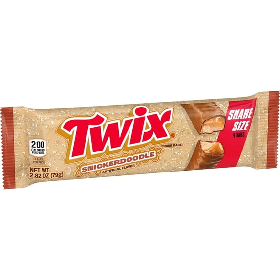 Twix Snickerdoodle Cookie Chocolate Candy Bars, Share Size - 2.82 oz pack