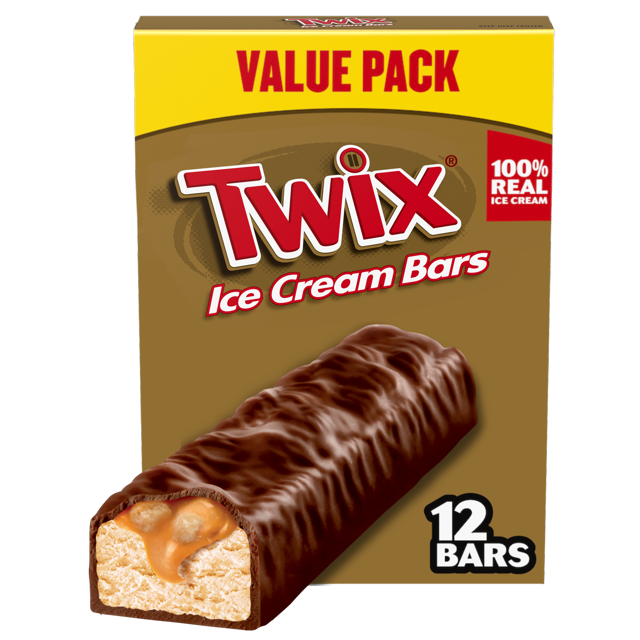 Twix Vanilla Ice Cream Bars, 1.93 fl oz, 12 Count