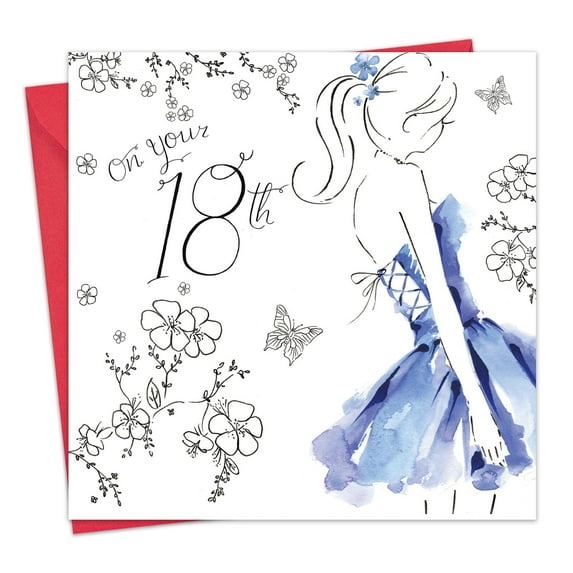 Twizler 18th Birthday Card for Her - Girls Age 18 Happy Birthday Greeting Card Female Daughter Women