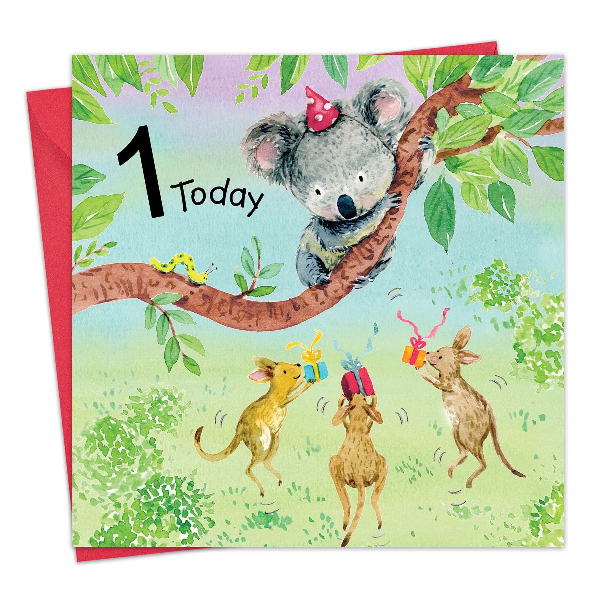 Twizler 1st Birthday Card for Children Koala - Kids Age 1 Happy Birthday Greeting Card for Girls or Boys