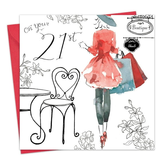 Twizler 21st Birthday Card for Her - Womens Age 21 Happy Birthday Greeting Card Female Friend Daughter