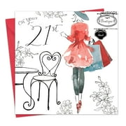 Twizler 21st Birthday Card for Her - Womens Age 21 Happy Birthday Greeting Card Female Friend Daughter