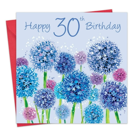 Twizler 30th Birthday Card for Women - Allium Floral - Female Age 30 Year Old Happy Birthday Card for Her