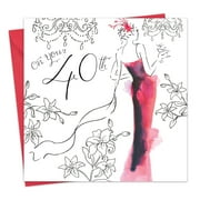 Twizler 40th Birthday Card for Her - Womens Age 40 Happy Birthday Greeting Card for Female Friend Daughter Wife Mom