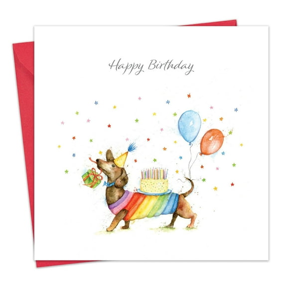Twizler Birthday Card Sausage Dog - Happy Birthday Greeting Card for Men or Women - for Him or Her - Dachshund